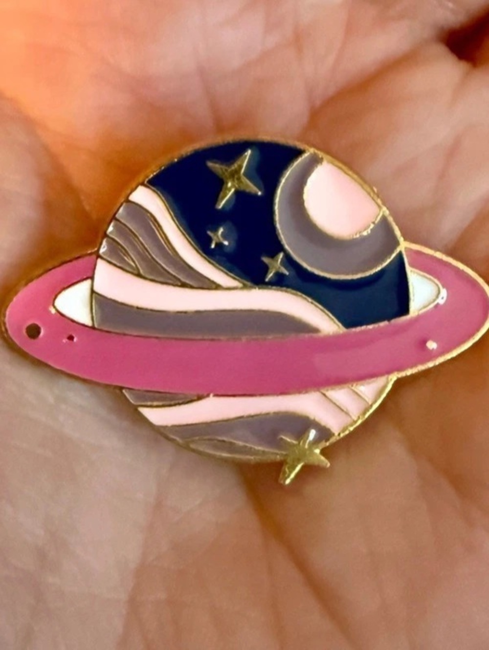 New Colorful Planet Saturn Enamel Metal Pin Hat Jacket Vest astronomy geek gift